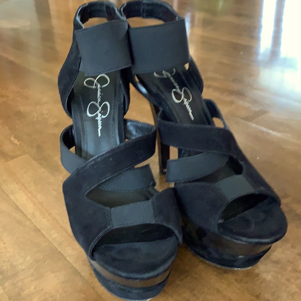 Black platform heels